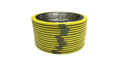 Sterling Seal SSI90004304GR300X12 Spiral Wound Gasket with Flexible Filler for 4' Pipe, Pressure Class 300#, 5' ID, 7.125' OD, 304 SS Windings/Graphite/Carbon Steel Outer Ring (Pack of 12) - Poueer