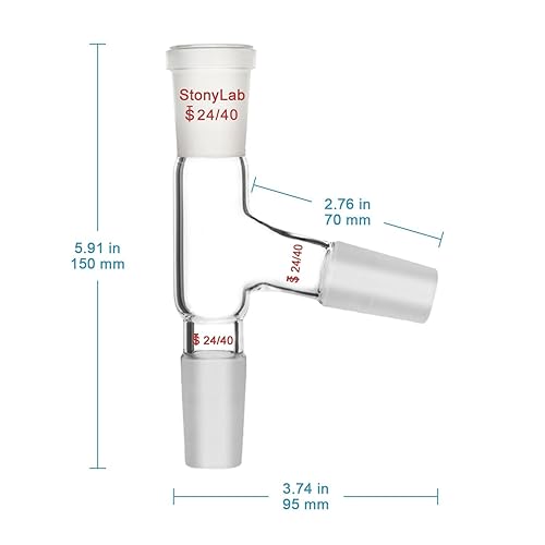 Liebig Condenser, 3 Way Distilling Adapter, Thermometer Inlet Adapter Bundle with Distillation Adapter - stonylab Bundle - Poueer