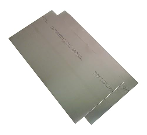 Precision Brand 039-22993 0.031″ Stainless Steel Shim Stock 12″ x 24″ Flat Sheets, Full Hard, Cold Rolled, 302 Stainless Steel (Pack of 2) - Poueer