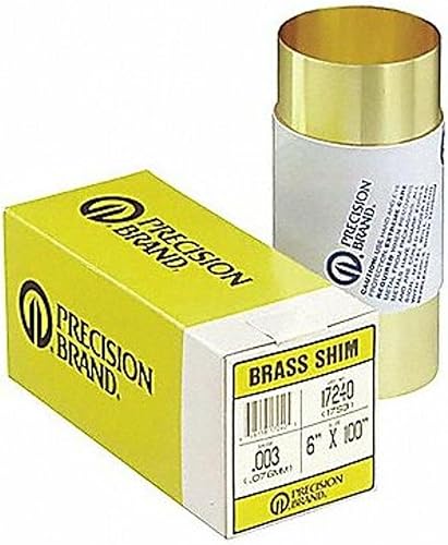 Brass Shim Stock Rolls - 17s9 .009 brass shimstock 6'x100' - Poueer