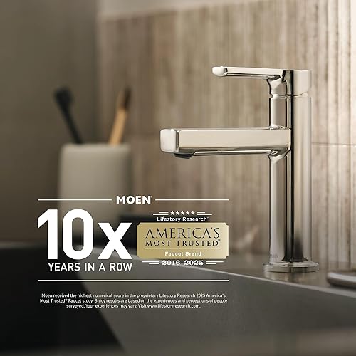 Moen Stockton Brushed Nickel Freestanding Single Roll Pivoting Toilet Paper Holder for Bathroom, DN4150BN - Poueer