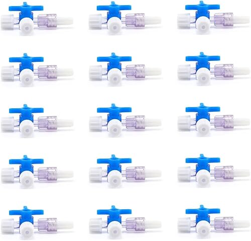 Disposable Three Way Valve 3-Way Stopcocks with Aseptic Cock for Luer Connections 3 Way Stopcock Flexiable T-Connector (100 PCS) - Poueer