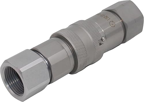 1/2'' NPT Flat Face Hydraulic Quick Connect Coupling Set Skid Steer Loader Quick Disconnect Coupler with Dust Caps ISO12.5 - Poueer