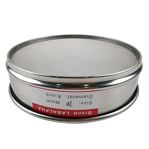 LABALPHA 300 Mesh Lab Sieves, #300 Mesh Test Sieve, 8'' Diameter, 304 Stainless Steel Wire Cloth (0.054mm) - Poueer