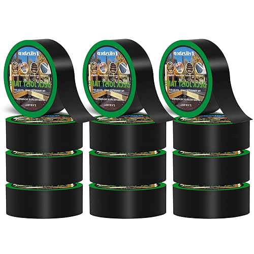 Butyl Joist Deck Tape, 2' X 50' Deck Joist Tape Waterproof Flashing Tape, Weather Resistance Self-Adhesive Joist Tape Decking for Deck Joist Beams Protection(12 Rolls) - Poueer