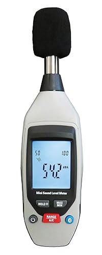 Sper Scientific Decibel Meter 850019 w/Bluetooth, Sound Level Meter 35 to 130 dB, SPL Meter A/C Weighted, Dual Range, Max/Min & Data Hold, Compact Audio Noise Measuring Device, Large Backlit Display - Poueer
