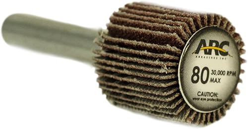 11139Z56 Mounted Shank Flap Wheels, 180 Grit, 3/4-Inch x 3/4-Inch x 1/4-Inch, 10-Pack - Poueer