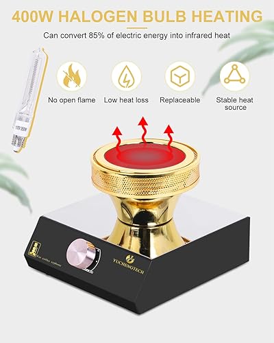 YUCHENGTECH Halogen Beam Heater Burner Smart Siphon Beam Heater for Hario Yama Syphon Coffee Maker (Upgrade 110-120V) (110V) - Poueer