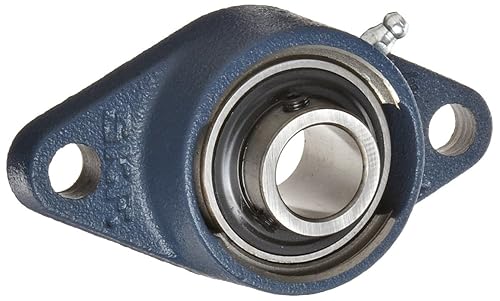 SKF FYTB 15 TF Ball Bearing Flange Unit, 2 Bolts, Setscrew Locking, Regreasable, Contact Seal, Cast Iron, Metric, 15mm Bore, 76.5mm Bolt Hole Spacing Width - Poueer