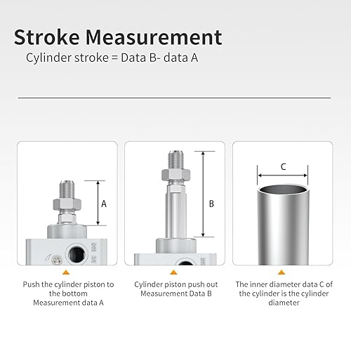 Aluminum pneumatic cylinder air cylinder Bore 100mm stroke 200mm 8 Inch large thrust SC100X200 - Poueer