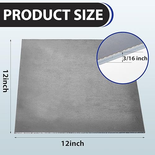 Therwen 1 Pcs 3/16 x 12' x 12' Steel Plate A36 Steel Sheet Plate Flat Metal Plate for Cutting Industrial Use - Poueer