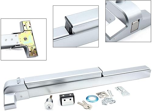 Door Push Bar Handles, Heavy Duty Commercial Grade Exit Device, Stainless Steel, 27 inches - Poueer