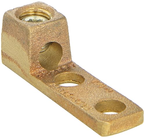 Burndy KA25-2TC 38 KA-Lug Terminal, 4 Str. - 1/0 Str. Conductor, 3/4' Width, 2-13/16' Length, 15/16' Height, 200 lbs Recommended Tightening Torque - Poueer