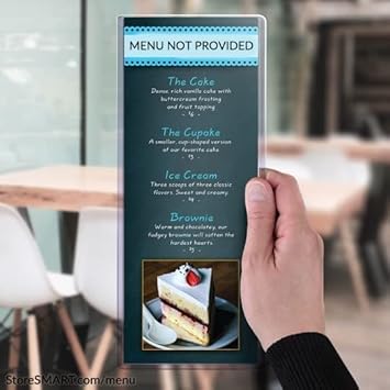 StoreSMART - Heavy Duty Flex - Menu Vinyl Plastic Toploaders - 4 ¼' x 11'- 50 Pack - Made in USA - PE3061S-16G-50 - Poueer