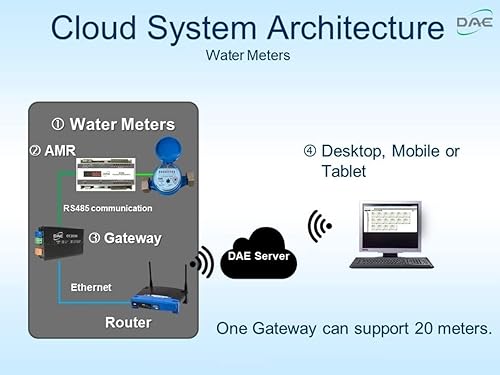 DAE AS-100m 1' Water Meter, Measuring in Liters + NPT Couplings - Poueer
