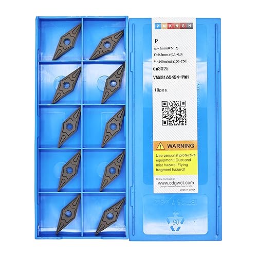 GREAT WALL VNMG331 Carbide Insert Cutter VNMG160404-PM Grade of GW3025 for Steel Semi-Finishing Turning Cutting,10pcs - Poueer