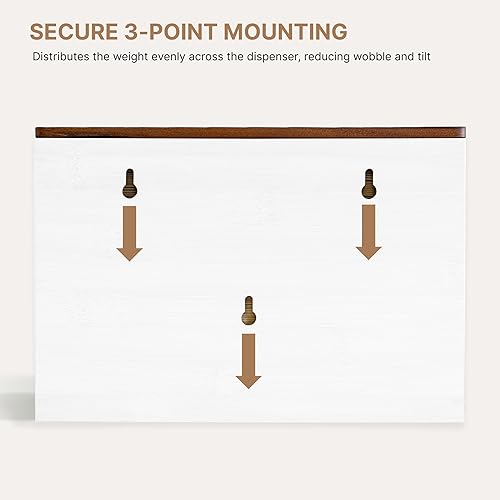 eBun Bamboo Folded Paper Towel Holder – Wall Mount & Countertop Paper Towel Dispenser for Bathroom, Kitchen & Office – Fits C-Fold, Multifold, Z-Fold Towels – Rustic Modern Design, Black - Poueer