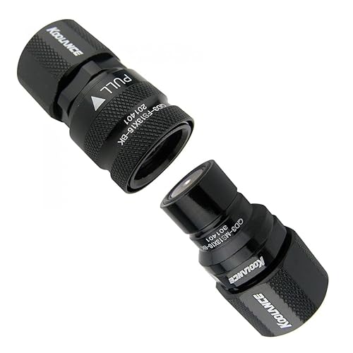 QD3 Male and Female Quick Disconnect Set No-Spill Coupling, Compression for 13mm x 16mm, Black - Poueer