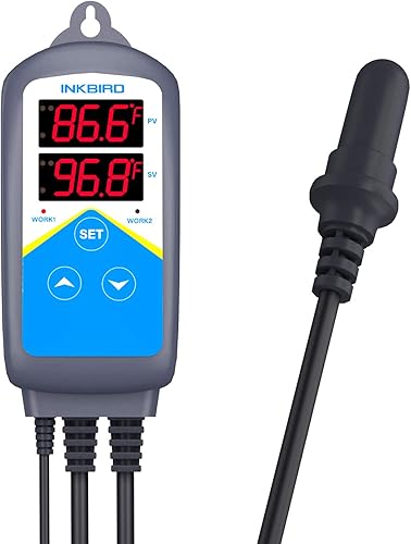 Inkbird ITC-306T Pre-Wired Electronic Heating Thermostat Temperature Controller and 24 Hours Digital Day & Night Cycle Timer Controller for Seed Germination Reptiles Hatching - Poueer