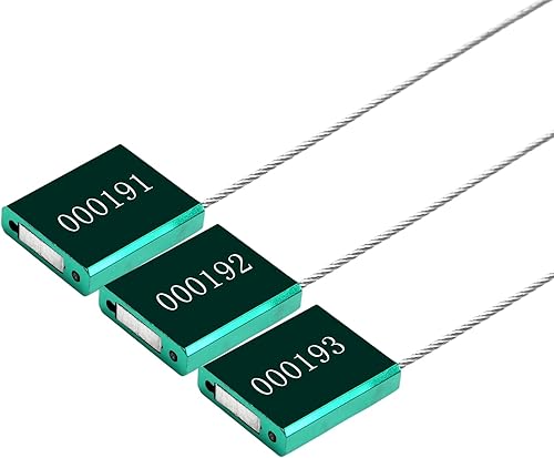 Security Cable Seals Numbered Anti-Tamper Steel Wire Cable Locks Self-Locking Trailer Shipping Seals (50pcs, Blue) - Poueer