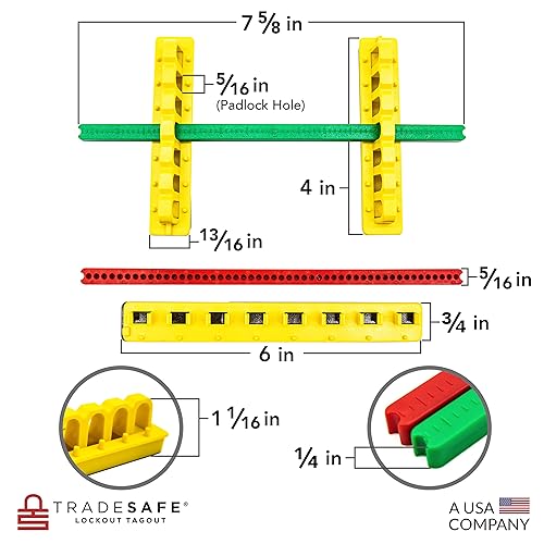 TRADESAFE Circuit Breaker Lockout Device, 10 Pack, 120/277 Volt, Clamp-on Single Pole Breaker Lock Out Device, OSHA Compliant, Premium Grade, Medium - Poueer
