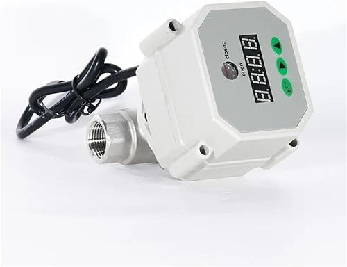 DN8-DN25 2-Way SS304 Electric Timer Drain Ball Valve Automatic Timer Flush Valve Intelligent Timer Programed Valve 1Pcs(DN15,NPT_110-230VAC) - Poueer