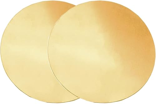 COYOUCO 2 Pcs Brass Round Plates Thickness 0.5mm Diameter from 15mm-300mm Brass Disc Suitable for Crafts, Models, and Repairs,300mm - Poueer