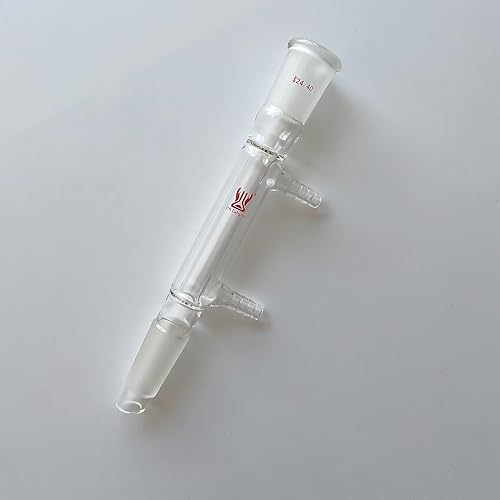 Liebig Condenser, Borosilicate Glass Liebig Condenser with 24/40 Joints, 400mm Jacket Length & 10mm Glass Hose Connection, Lab Glassware - Poueer
