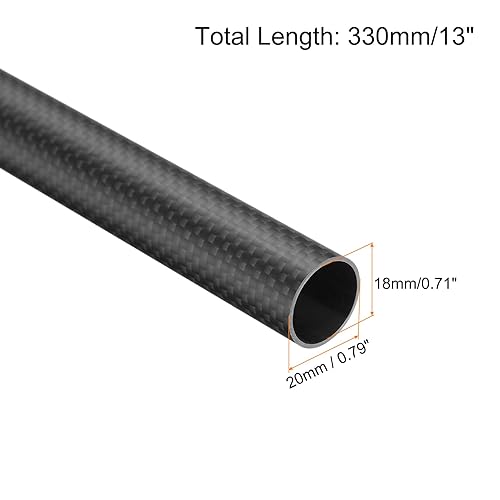 uxcell 4Pcs Carbon Fiber Tubes 25 x 27 x 500mm Matte Surface Rod 3K Roll Wrapped Carbon Round Tubing for RC Airplane Quadcopter Multicopter - Poueer