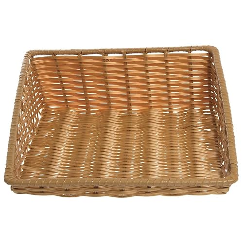 HUBERT Beige Tapered Storage Basket - 15 1/2'L x 18'D x 1 1/2' to 5'H - Poueer