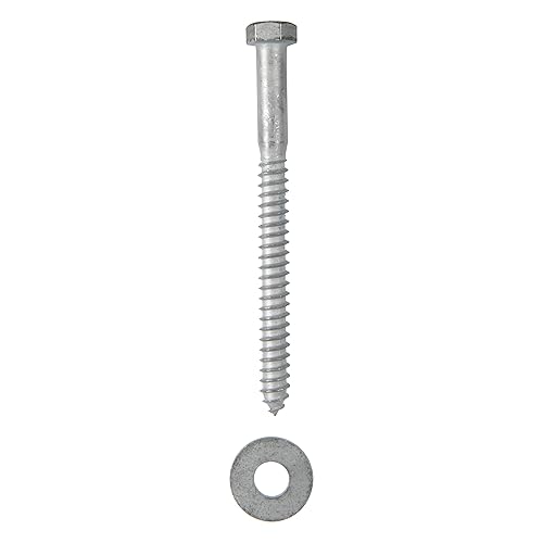 1/2 x 6 (25 Pack) Lag Screw Kit, 25 Screws and 25 washers, Hot Dip Galvanized, Meets ASME B18.2.1 Industrial/Commercial Grade by Makers Bolt - Poueer