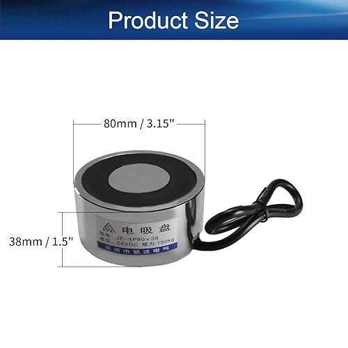 Heyiarbeit 12V DC 1500N Electric Lifting Magnet Electromagnet Solenoid Lift Holding 80mmx38mm - Poueer