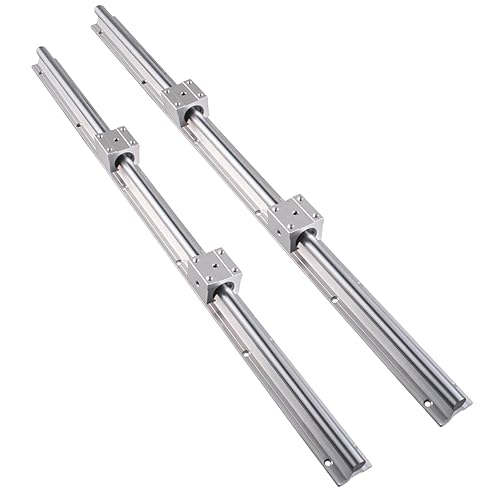 Linear Rail SBR12 1500mm 2PCS Fully Supported Linear Rail Shaft Rod with 4PCS SBR12UU Blocks Bearing for Automated Machines DIY CNC Routers Lathes Mills - Poueer