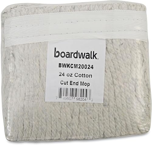 Boardwalk CM20024 Banded Cotton Mop Heads, 24oz, White, 12/carton - Poueer