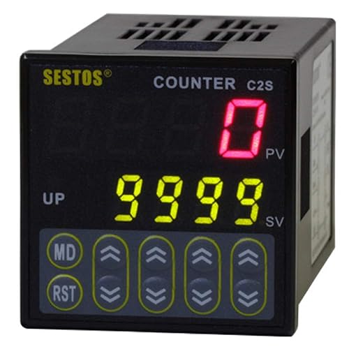 Digital Counter C1S-R-220 AC 100-240V Maximum Speed 5kcps. NPN and PNP inputs can be Switched. Input Signal: Input, Pause, Reset. Output: Relay - Poueer