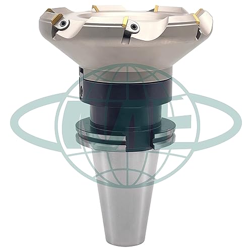 CME 6' 90° Indexable Face Mill w/ CAT50 Arbor, APKT1604 Inserts Included, 8 Flutes - Poueer