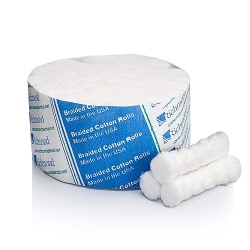 Richmond Dental & Medical 200215 1.5', Medium Braided Cotton Roll, Nonsterile, Economy Pak (Case Pack of 10,000) - Poueer