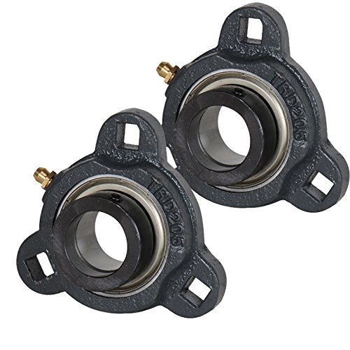 2x 1.25 in 3-Bolt Flange Cast Iron SATRD207-20 Mounted Bearing SA207-20G+TRD207 - Poueer