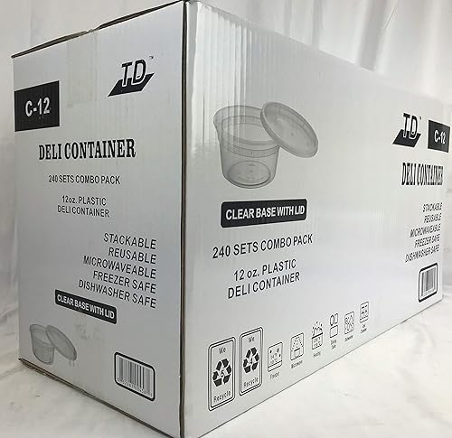Maple Trade TD C12 12-Ounce Soup Cups Deli Containers with Lids (240 Pack) - Poueer