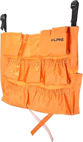 Alpine Trash Can Caddy Bag - 12 Pockets Commercial Cleaning Caddy Bag for Brute & all Industrial Trash Cans & Garbage Bins - Heavy Duty Washing Machine Friendly Yellow Trash Can Caddy Bag with Straps - Poueer