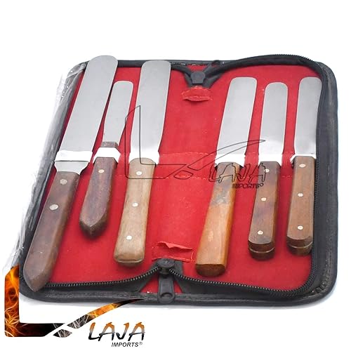 6-Piece Wooden Handled Straight Spatula Set for Educational Use - Poueer