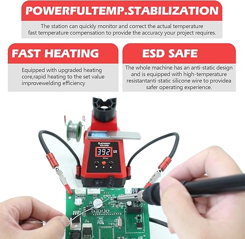 DC Power Supply Variable + 60W Digital Display Soldering Iron Station Kit - Poueer