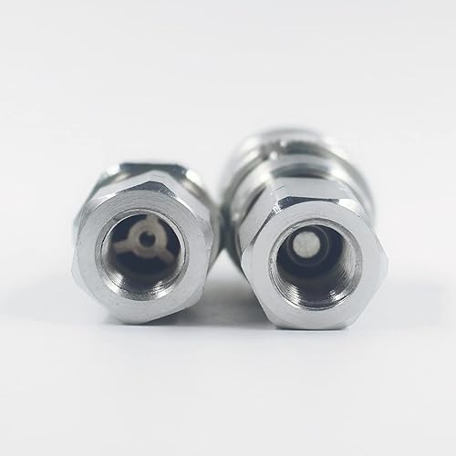 1/2'' NPT Flat Face Hydraulic Quick Connect Coupling Set Skid Steer Loader Quick Disconnect Coupler with Dust Caps ISO12.5 - Poueer