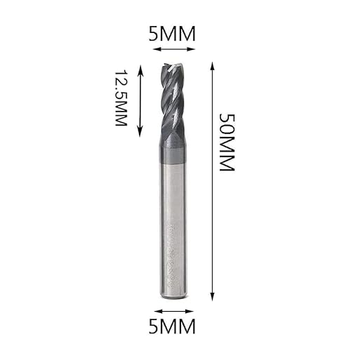 2PCS 1/2'' Carbide Square End Mill Bits Set, Milling Bits Cutter 1/2 Carbide End Mills for Alloy Steels/Hardened Steels, HRC 45 Deg Single End 4 Flute AlTiN Coating (2PCS 1/2in) - Poueer