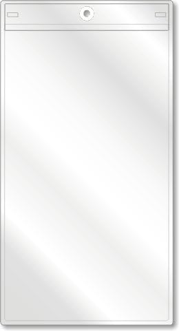 SmartSign Clear Tag Pouch with Punch Holes, Weather Proof | 3.375' x 7', Pack of 25, Made in USA - Poueer