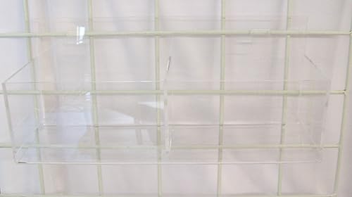 New Gridwall Clear Acrylic Double Display Bin 15-3/8' Wide - Poueer