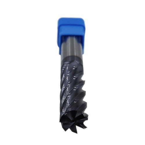 1/2in Solid Carbide End Mill,7 Flutes,Variable Helix,Variable Geometry,AlTiN Coated Bits Tool for Medium Hardness Steel, Brass, Iron - Poueer