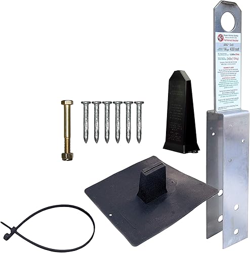 2801 Super Anchor Safety ARS Permanent Roof Anchor, 2 x 8', Silver - Poueer