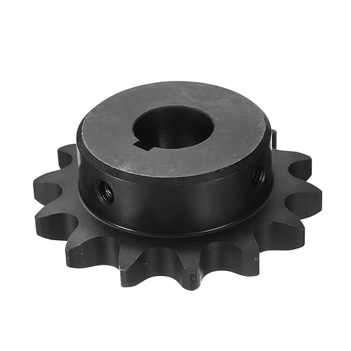 uxcell #60 Chain Roller Sprocket B Type, 1' Bore 14 Tooth Single Strand Chain Sprocket, Carbon Steel, Keyway with Set Screws - Poueer