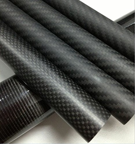OD 50mm x ID 47mm x 500mm Long Carbon Fiber Tube 3K Matt Roll Wrapped - Poueer